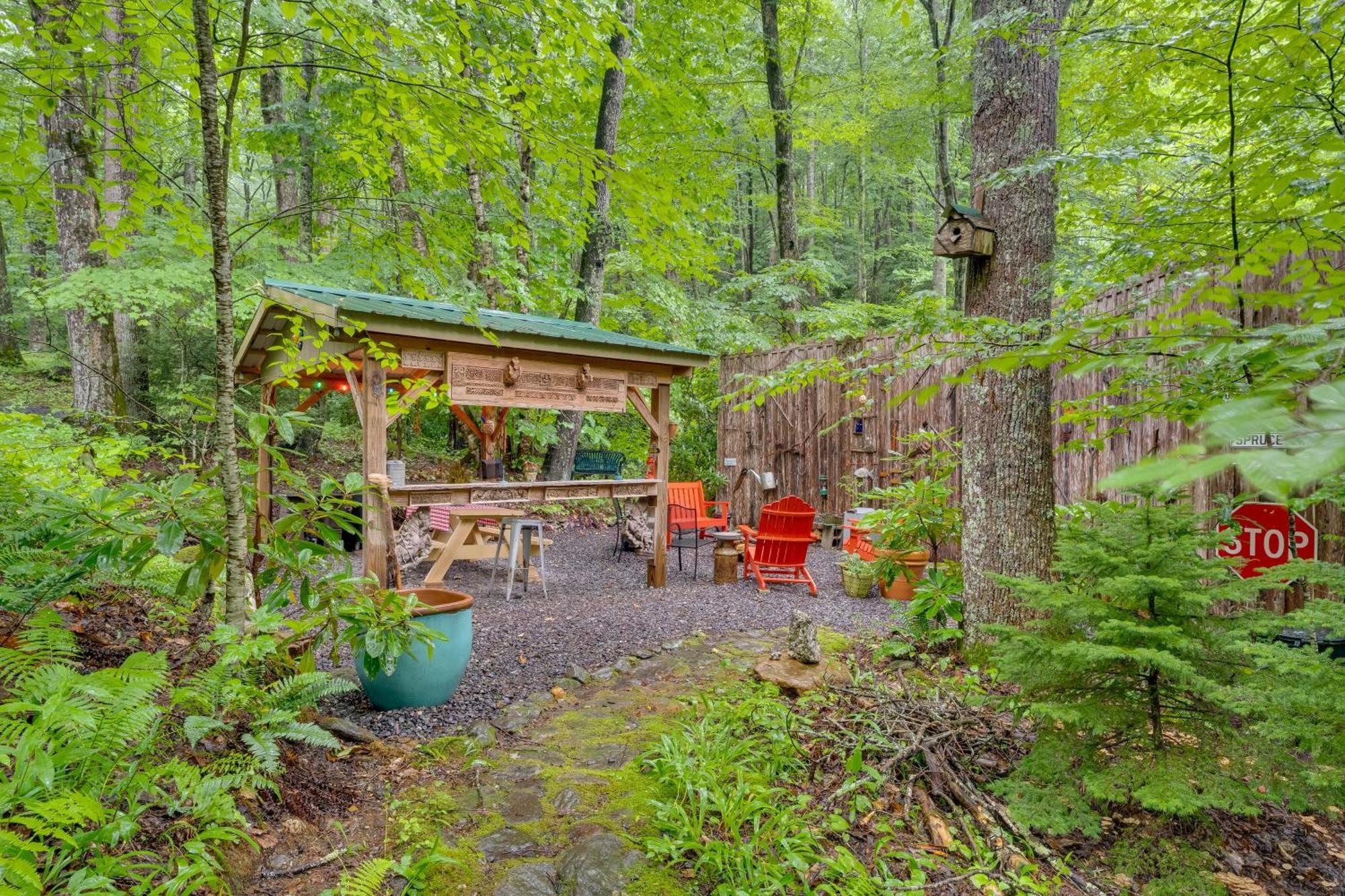 Lotsa Moose Lodge Pisgah Forest Waterfall Cabin! Burnsville Exterior foto